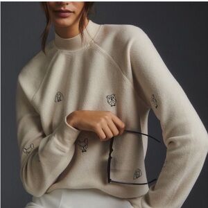 T.La Dog Embroidered Sweater from Anthropologie, S